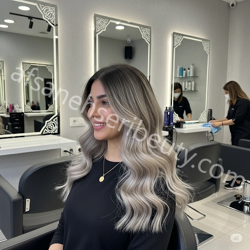 سالن زیبایی افسانه سری خدمات تخصصی رنگ مو و مون لایت برای تیره تر شدن بالای سر در مشهد